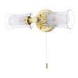 Dar Elba Bathroom 2 Light Wall Light Polished Gold Glass IP44 Supply