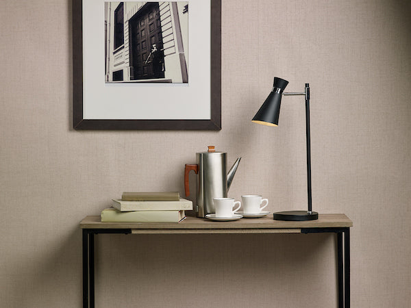 Dar Ashworth Table Lamp Black & Polished Chrome For Sale