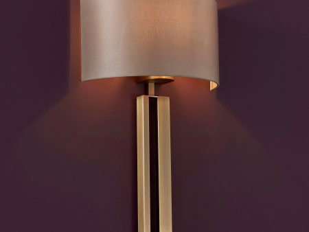 Amos Cotehele Wall Light Antique Brass & Mink For Cheap