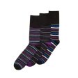 3 Pack  Fine Stripe Comfort Top Bamboo Socks For Discount