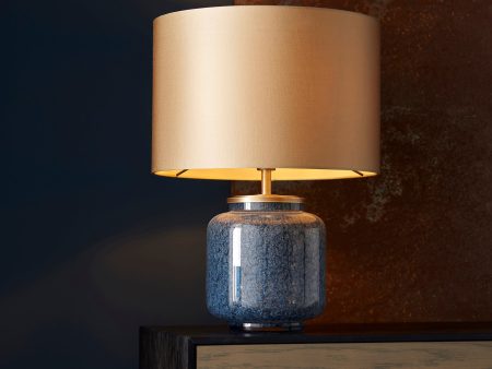 Amos Cobalt Table Lamp with Shade For Sale