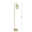 Dar Idra Floor Lamp Aged Bronze and Green Ribbed Glass Discount