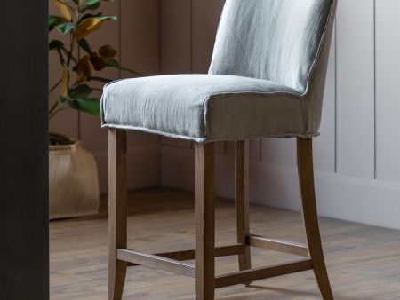 Amos Tarnby Bar Stool Grey Linen (2pk) on Sale