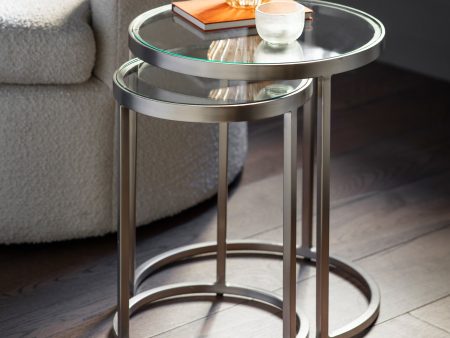 Amos Rowe Nest of Two Tables Silver Discount