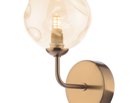 Dar Feya Wall Light Antique Bronze & Champagne Dimpled Glass For Cheap