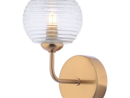 Dar Feya Wall Light Antique Bronze & Ribbed Glass Discount