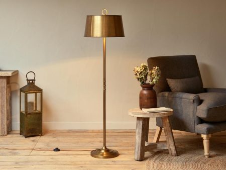 Nkuku Siwan Floor Lamp Antique Brass Hot on Sale