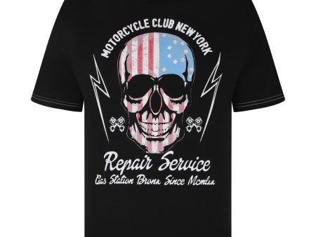 USA Skull Print Tee For Cheap