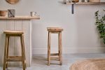 Nkuku Ambi Wooden Tall Stool Natural Discount