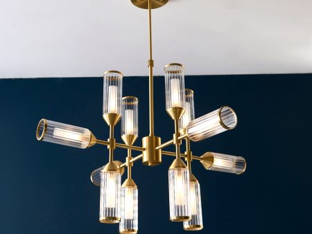 Amos Duchy 12 Light Pendant Satin Brass Online now