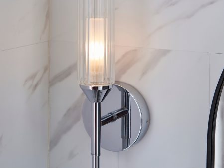 Amos Pluto Single Bathroom Wall Light Chrome on Sale