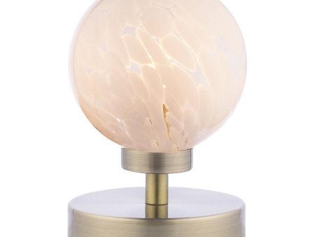 Dar Esben Table Lamp Antique Brass & Confetti Glass Online now