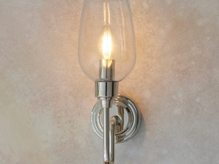 Amos Turret Single Wall Light Polished Nickel Online