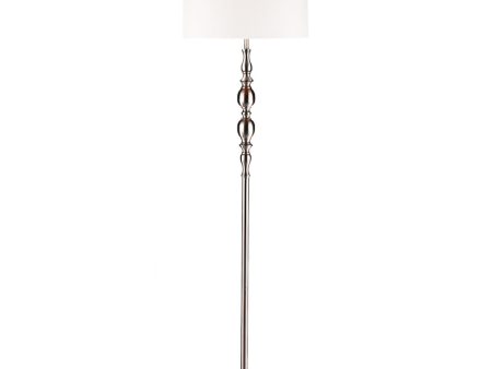 Dar Madrid Floor Lamp Satin Chrome With Shade Fashion