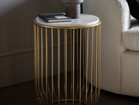 Amos Riley Side Table Gold on Sale