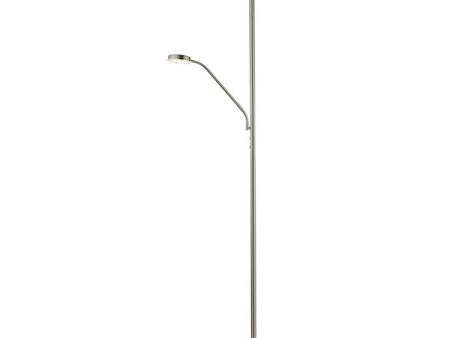 Dar Shelby Mother & Child LED Floor Lamp Satin Nickel Online now