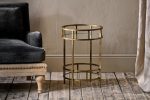 Nkuku Nakuru Iron & Glass Drinks Side Table Brass Online Hot Sale