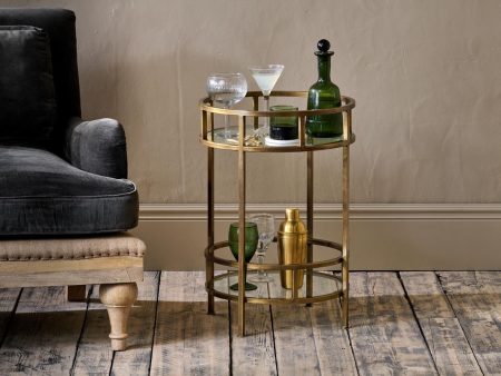 Nkuku Nakuru Iron & Glass Drinks Side Table Brass Online Hot Sale