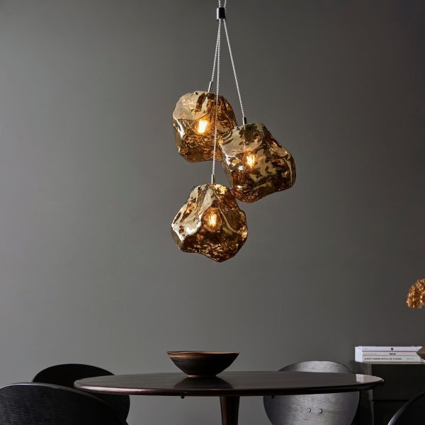 Endon Rock 3lt Pendant Cluster Bronze Online