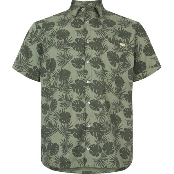 All-over Leaf Print Short Sleeve Shirt Online Sale