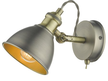 Dar Governor Single Spotlight Antique Chrome Antique Brass Online