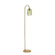 Dar Idra Floor Lamp Aged Bronze and Green Ribbed Glass Discount