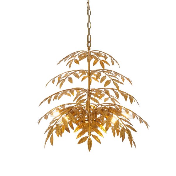 Amos Foli Chandelier Distressed Gold on Sale