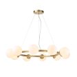 Amos Crib 10 Light Circular Chandelier Brushed Brass For Sale