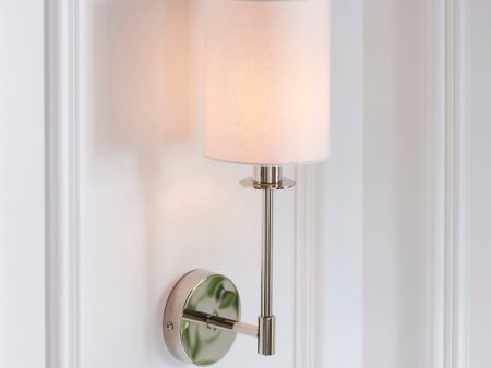 Amos Minerva Wall Light Nickel with Shade Sale