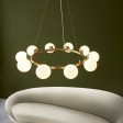 Amos Crib 10 Light Circular Chandelier Brushed Brass For Sale