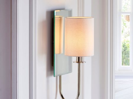 Amos Hades Wall Light Nickel with Shade Online Hot Sale