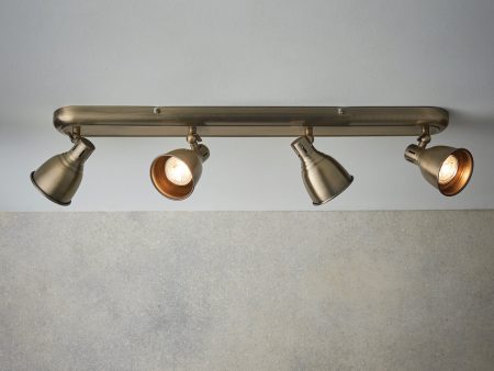 Endon Westbury 4 Bar Spot Antique Brass Online Sale