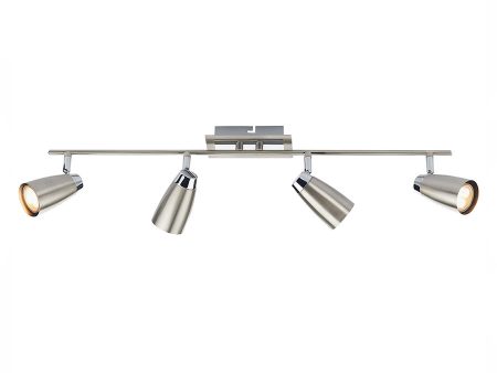 Dar Loft 4 Bar Spotlight Satin Chrome  Polished Chrome on Sale