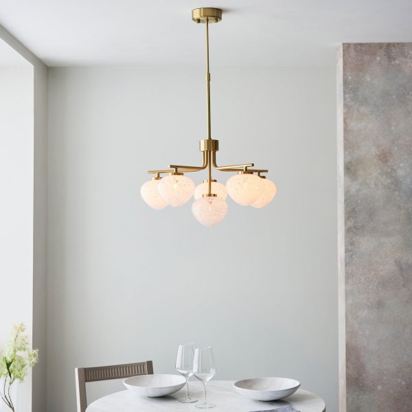 Amos Confetti Chandelier Pendant Satin Brass For Sale