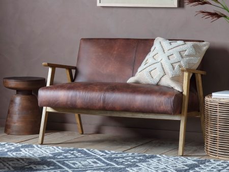 Amos Neyland 2 Seater Sofa Vintage Brown Leather Sale