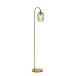 Dar Idra Floor Lamp Aged Bronze and Green Ribbed Glass Discount