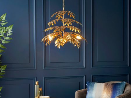 Amos Foli Chandelier Distressed Gold on Sale