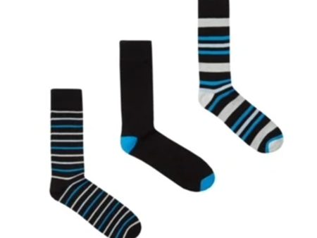 3 Pack  Multi Stripe Comfort Top Bamboo Socks For Discount