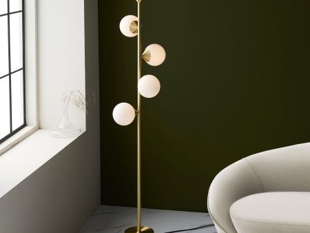 Amos Crib Floor Lamp Brushed Brass Hot on Sale