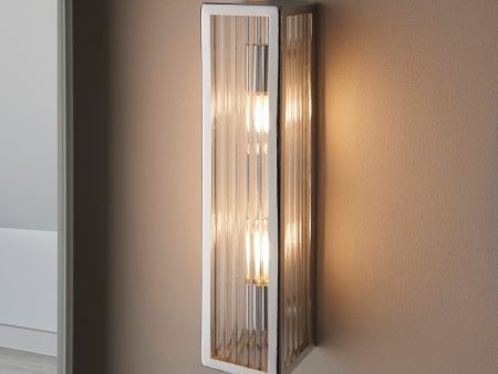 Endon Newham Bathroom Wall Light Ribbed Large Online Sale