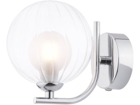 Dar Cradle Wall Light Polished Chrome & Clear Opal Glass Hot on Sale