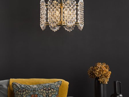 Dar Gold Porthos 8 Light Pendant Antique Brass & Glass Online Hot Sale