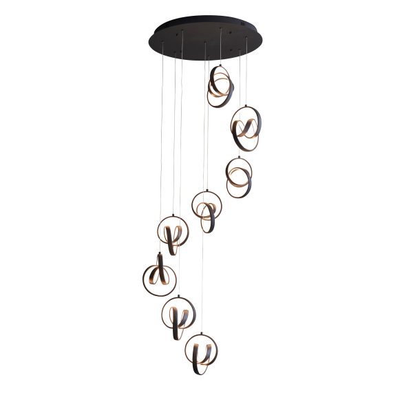 Endon Cosma Black LED 8lt Pendant Cluster Cheap