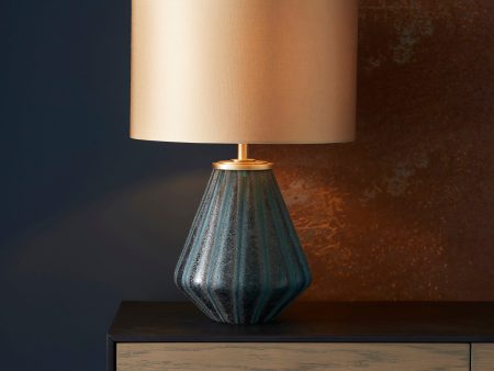 Amos Marina Turquoise Table Lamp with Gold Shade For Discount