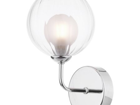 Dar Feya Wall Light Polished Chrome & Clear Opal Glass For Discount