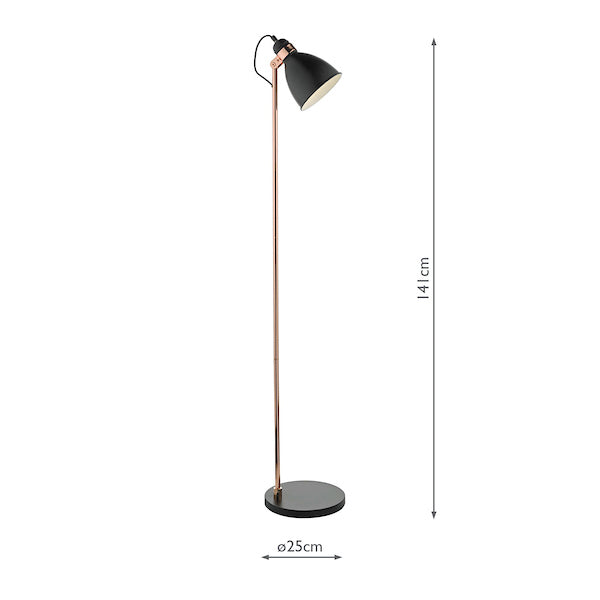 Dar Frederick Floor Lamp Black and Copper Online Hot Sale