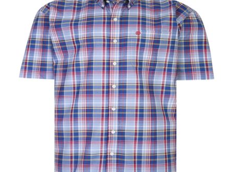 Blue Multi Check Short Sleeve Shirt Online Sale