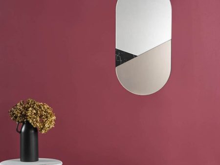 Dar Jalisa Oval Mirror Rose Gold & Black with Marble Effect For Cheap