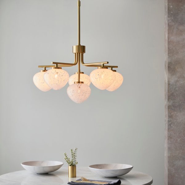 Amos Confetti Chandelier Pendant Satin Brass For Sale