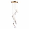 Dar Dita 10 Light Cluster Pendant Brass & Glass Fashion